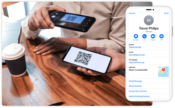 vCard QR Code Generator For
Business